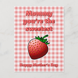 Sweetest Strawberry Mothers Day Postcard