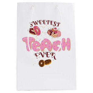 Sweetest Teach Ever Cute Doughnuts School Wall Clo Medium Gift Bag