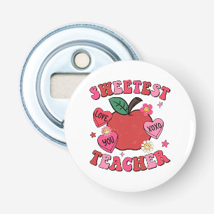 Sweetest Teacher Valentines Day Hearts Bottle Opener