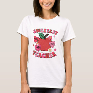 Sweetest Teacher Valentines Day Hearts T-Shirt