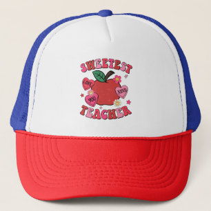 Sweetest Teacher Valentines Day Hearts Trucker Hat