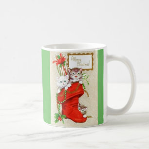 Sweetest Vintage Christmas Kitten Coffee Mug