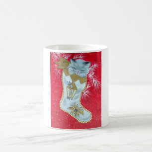 Sweetest Vintage Christmas Kitten Coffee Mug