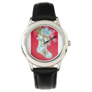 Sweetest Vintage Christmas Kittens Watch