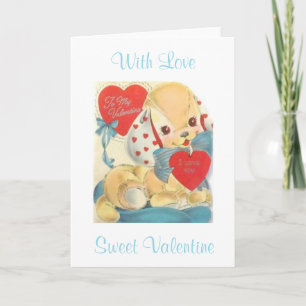Sweetest Vintage Valentine Puppy Holiday Card