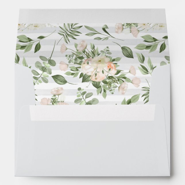Sweetest White Flowers on Tropical Breeze Stripes Envelope (Back (Bottom))