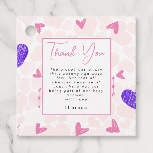Sweetheart | Baby Shower  Favour Tags (Front)