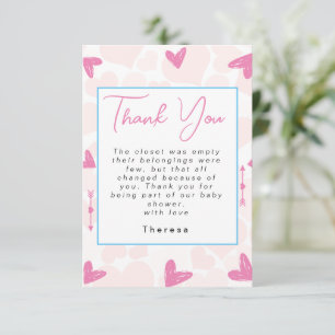 Sweetheart Baby Shower Thank You Card