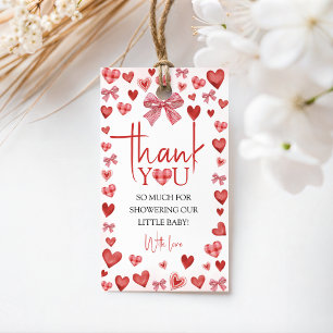 Sweetheart Baby Shower Thank You Favor Tag