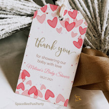 Sweetheart Baby Shower Valentine Favor Gift Tags
