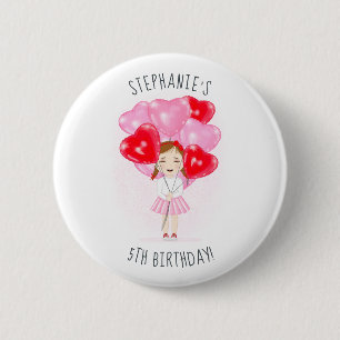 Sweetheart Balloon Birthday  6 Cm Round Badge