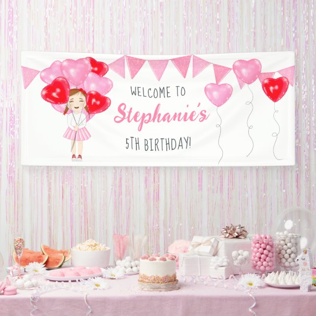 Sweetheart Balloon Birthday  Banner (Party)