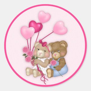 Sweetheart Bears Classic Round Sticker