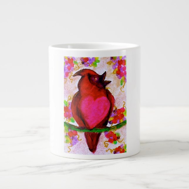 Sweetheart Bird-Original Art by SQ Streater Large Coffee Mug (Front)
