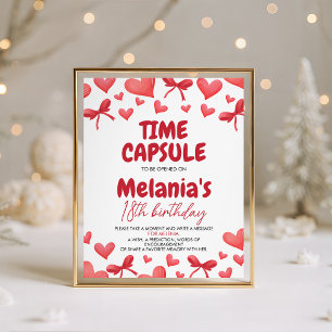 Sweetheart Birthday Time Capsule Card Pedestal Sign