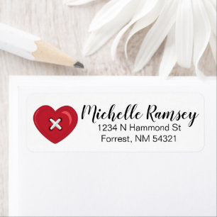 Sweetheart Button Return Address Label