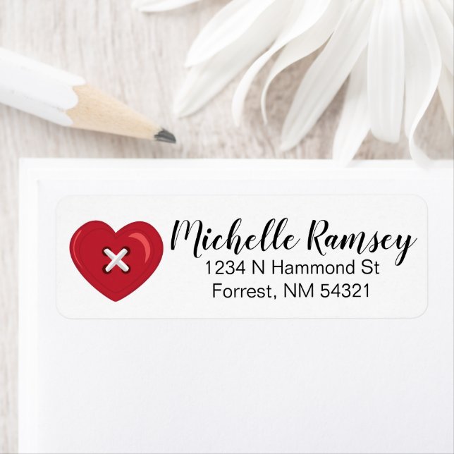 Sweetheart Button Return Address Label (Insitu)