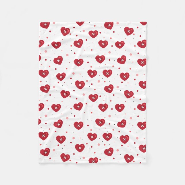 Sweetheart Buttons Fleece Blanket (Front)