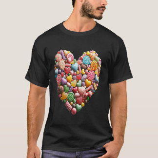 Sweetheart Candy Collage Valentine s Day Long Slee T-Shirt