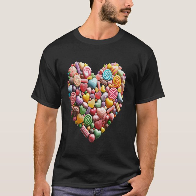 Sweetheart Candy Collage Valentine s Day Long Slee T-Shirt (Front)