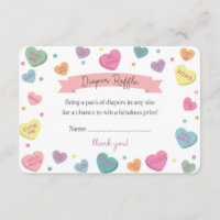 Sweetheart Candy Diaper Raffle Invitation Insert