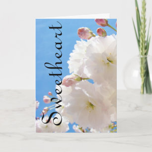 Sweetheart Cards Pink White Spring Blossoms Love