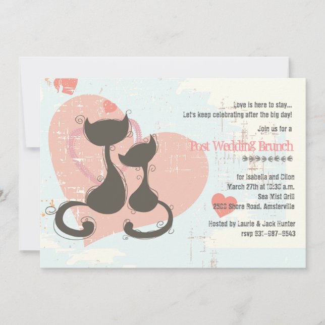 Sweetheart Cats Invitation (Front)