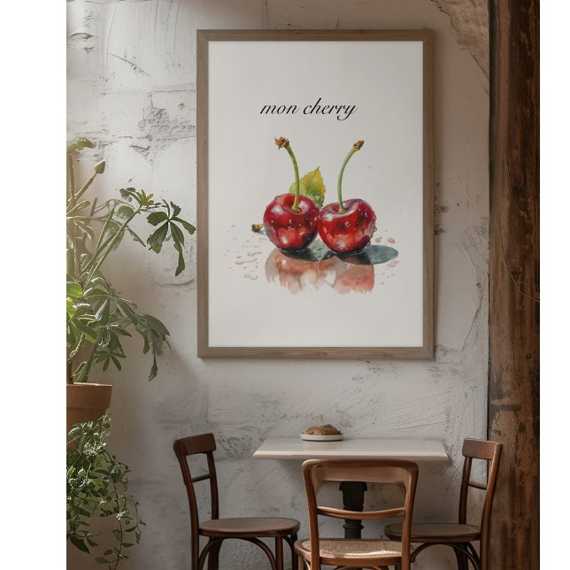  Sweetheart Cherries in Watercolor, custom Poster (Creator Uploaded)