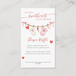 Sweetheart Clothesline Diaper Raffle Enclosure Card