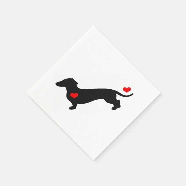 Sweetheart Dachshund Napkins (Corner)