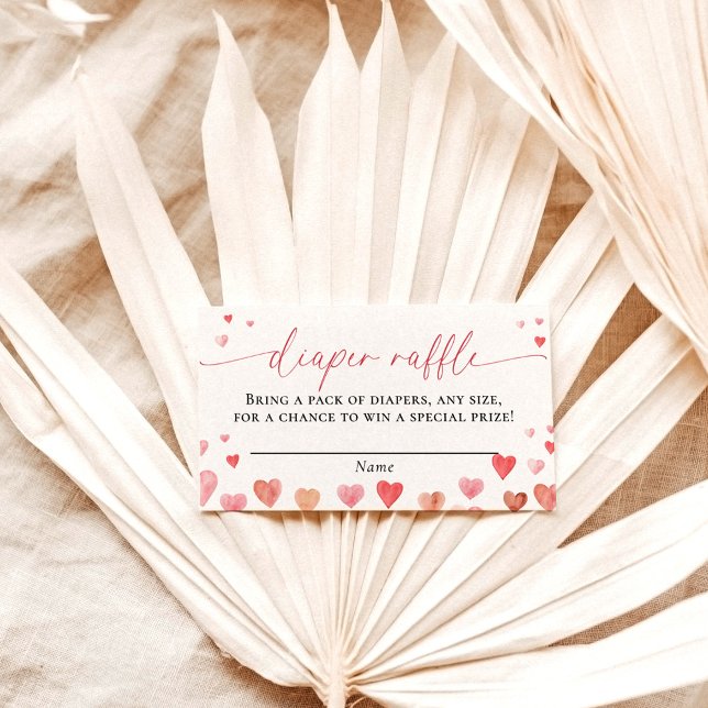 Sweetheart Diaper Raffle Card | Girl Baby Shower (Creator Uploaded)