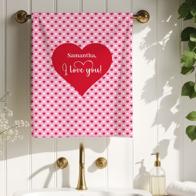 Sweetheart Hearts Personalized Valentine Bath Towe Bath Towel Set (Sweetheart Hearts Personalized Valentine Bath Towel)