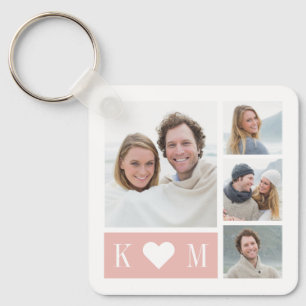 Sweetheart Initials Editable Colour Photo Keychain