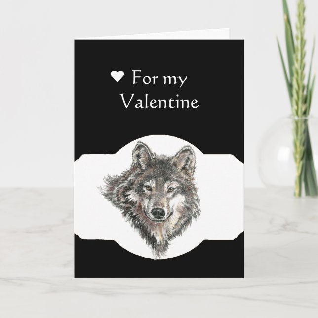 Sweetheart Leader of the Pack Wolf Valentine Holiday Card (Front)