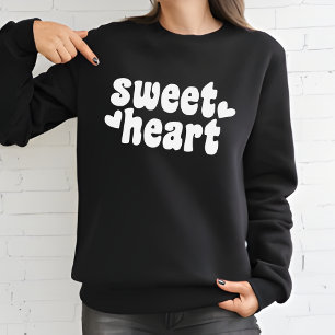 SweetHeart Modern Black Women's Valentines Day Sweatshirt