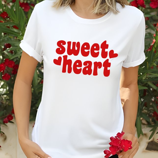 SweetHeart Modern Womens Valentines Day T-Shirt (Creator Uploaded)