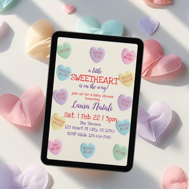 Sweetheart on the Way, Candy Baby Shower Invitation (Creator Uploaded)