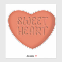 Sweetheart Orange Candy Heart Magnet