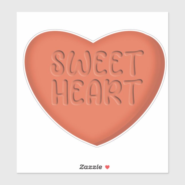 Sweetheart Orange Candy Heart Magnet (Sheet)
