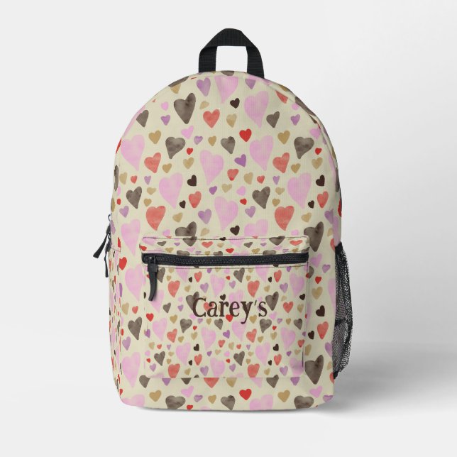 Sweetheart Pattern Print Cut Sew Backpack (Front)