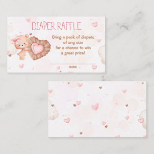 Sweetheart Pink Baby Shower Diaper Raffle Card