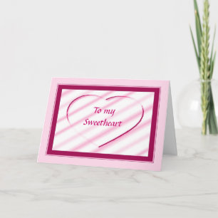 Sweetheart Pink Heart Design Valentine Holiday Card