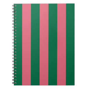 Sweetheart Pink Pickle Green Stripe Notebook