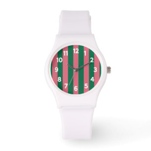 Sweetheart Pink Pickle Green Stripe Watch