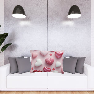 Sweetheart Polka Dot Hearts Accent Pillow