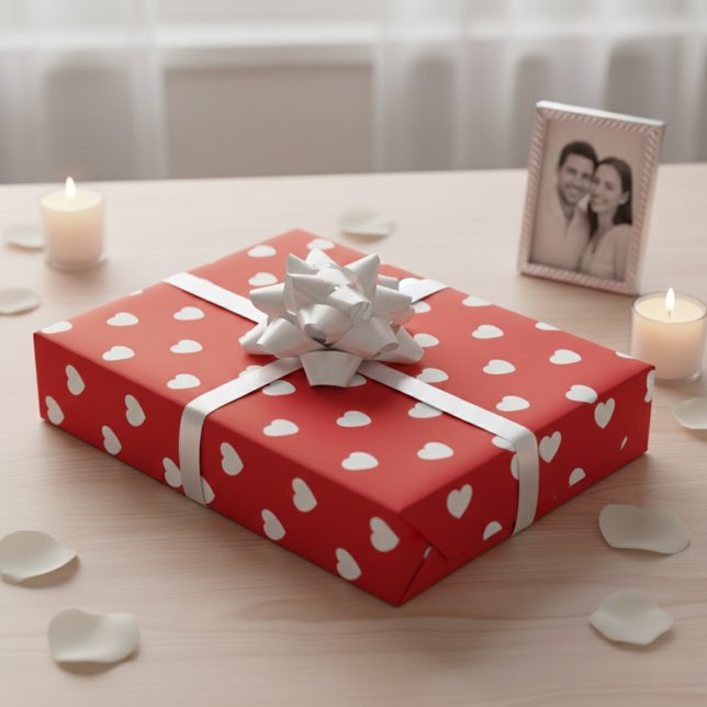 Sweetheart Red & White Valentine Hearts Wrapping Paper (Sweetheart Red & White Valentine Hearts Wrapping Paper)
