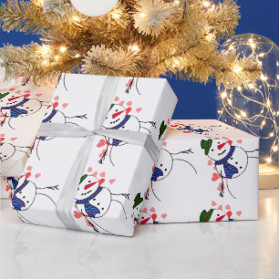 Sweetheart Snowman Love Wrapping Paper