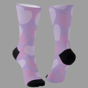 Sweetheart Sprinkle Lavender Heart Crew Socks
