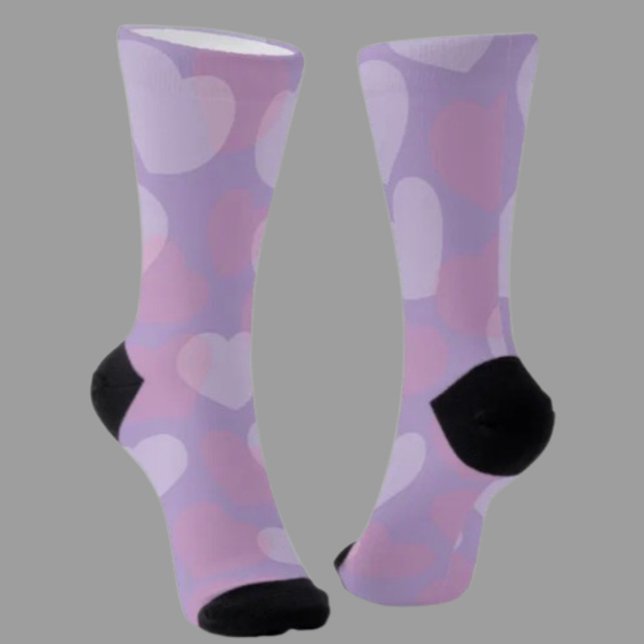 Sweetheart Sprinkle | Lavender Heart Crew Socks (Creator Uploaded)