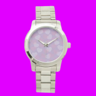 Sweetheart Sprinkle   Lavender Heart Oversized Watch